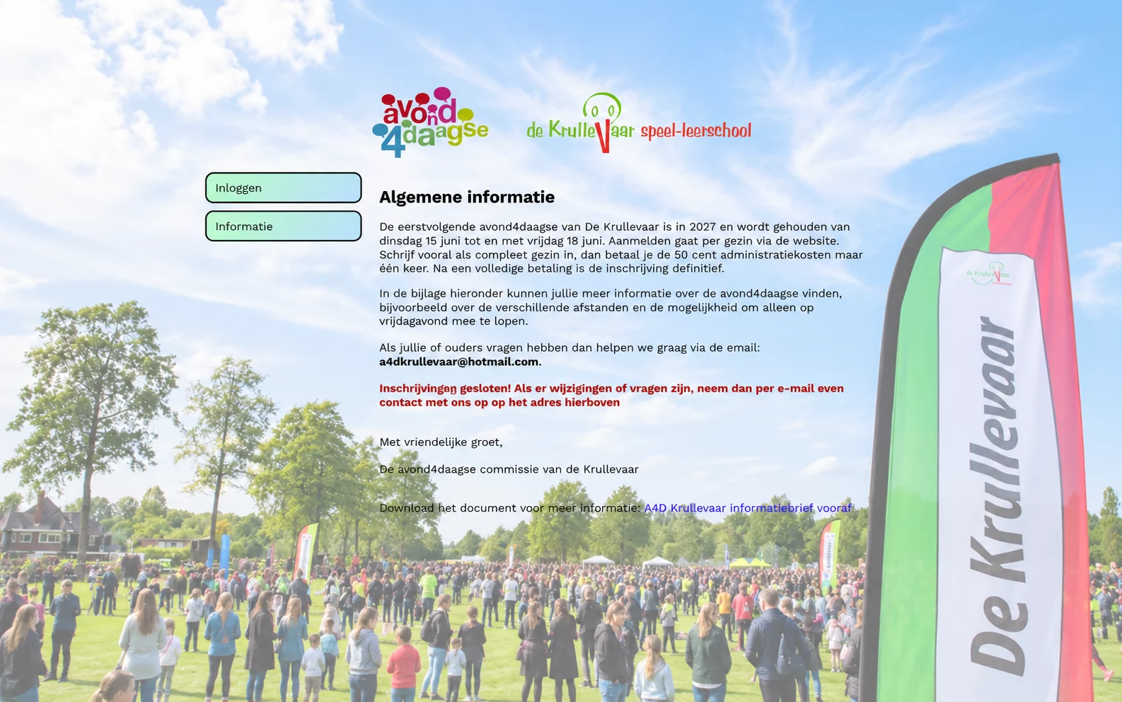 Avond4daagse inschrijfsite