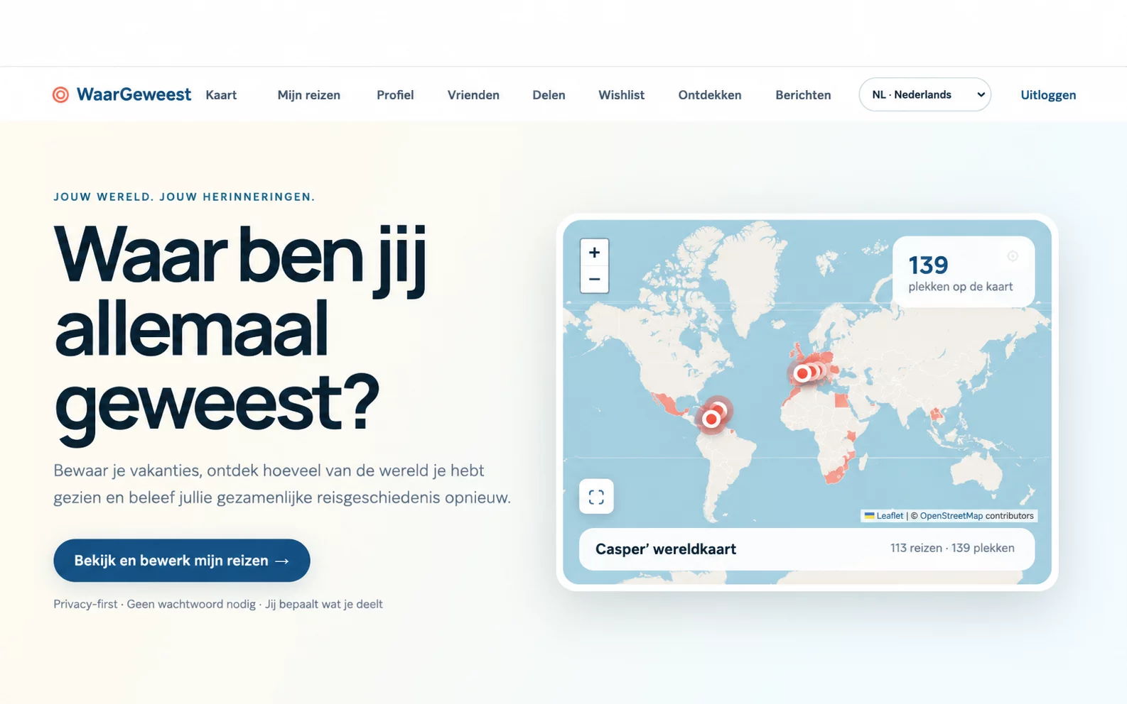 Waargeweest.nl sociaal reisplatform